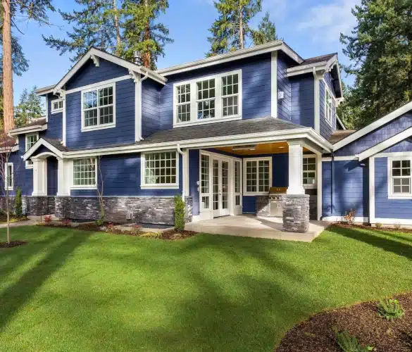 blue modern home recently inspected by House 2 Home